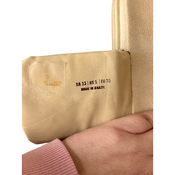 Farm Rio Beige Tan Monstera Anatomic Slide Sandal Shoe Women Size 5 Hook & Loop - Picture 5 of 5